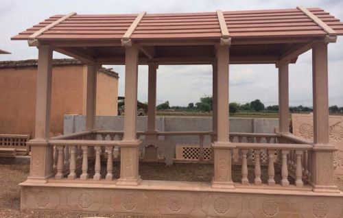 Polished Sandstone Hut Gazebo For Garden, Home, Park, Resorts, Farmhouse, Hotels, Etc..