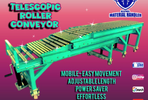 Automatic Coated MS Telescopic Roller Conveyor For Industrial