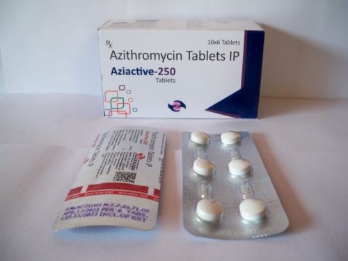 Azithromycin-250mg Tablet, Packaging Size : 10x10 Strips