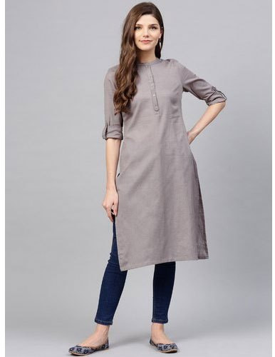 Cotton Ladies Plain Kurtis, Technics : Machine Made