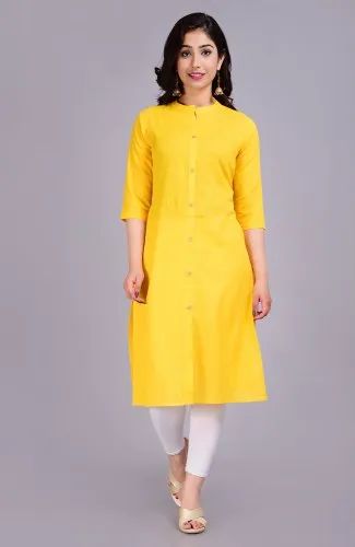 Cotton Ladies Plain Kurti, Sleeve Type : Full Sleeves, Half Sleeves