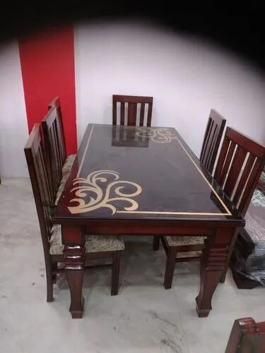 Glass Top Dining Table 6 Seater For Restaurant, Hotel, Home