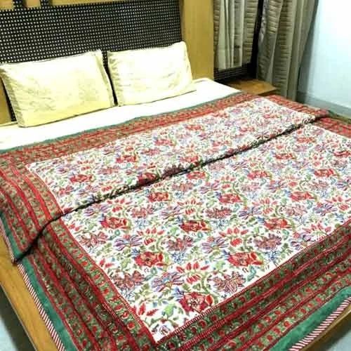 Printed Cotton Double Bed Jaipuri Quilt For Home Use