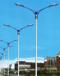 Polished Swaged Steel Tubular Poles, Color : Silver