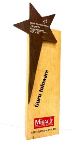 Plain. Polished Fancy Wooden Award Trophy, Shape : Customized