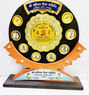 Printed Polished Wood Portfolio Trophies For Award Use