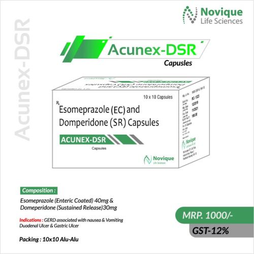 Esomeprazole and Domperidone Capsules, Packaging Size : 10*10 Alu-Alu