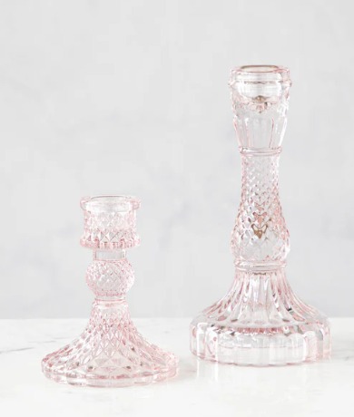 Glass Candle Stand With Color For Table Centerpiece