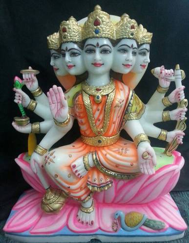DAS Marble Gayatri Mata Statue For Interior Decoration, Temple