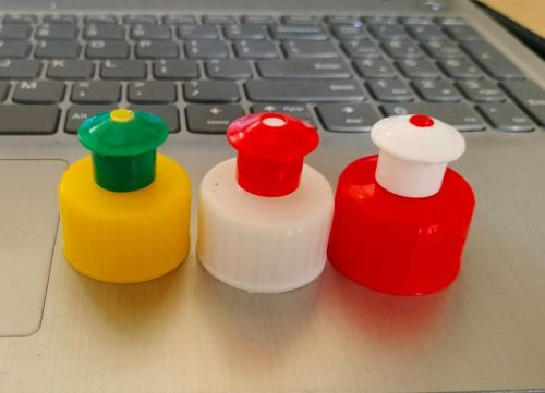 Plastic 28mm Push Pull Bottle Cap, Shape : Round