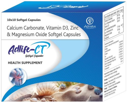 Calcium Carbonate, Vitamin D3, Zinc & Magnesium Oxide Softgel Capsules