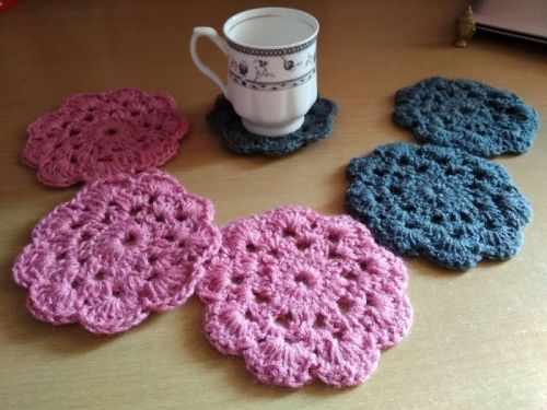 Cotton Plain Handmade Crochet Coaster For Tableware