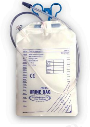 PVC Urine Collection Bag (Regular), Color : White