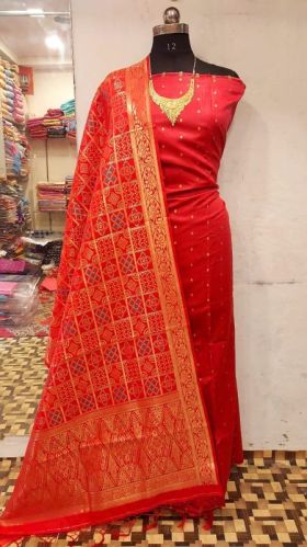 Banarsi Silk Suits, Sleeve Type : Full Sleeve