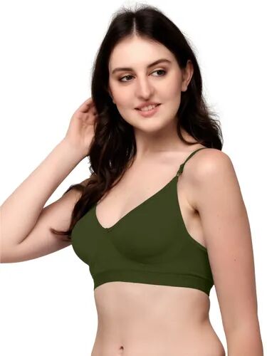 18mm Dark Green Non Padded Bra, Technics : Machine Made