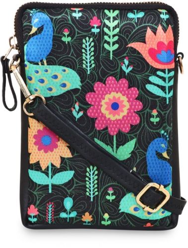 Peacock Printed Mobile Sling Bag, Weight : 90 Gm