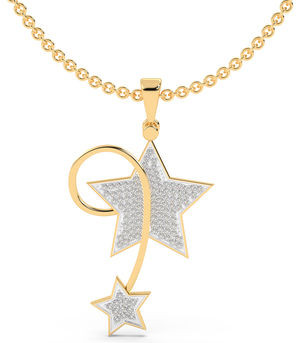 Stylish Stary Design Diamond Pendant