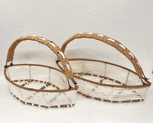 Gifting Paper Jute Hamper Basket, Technics : Hand Made