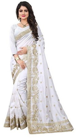Georgette Embroidered Designer Saree, Saree Length : 5.5 Meter