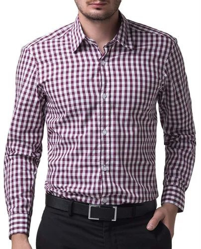 Checked Cotton Mens Check Formal Shirt, Speciality : Anti-Shrink