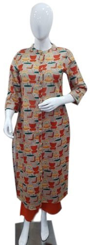 Printed Cotton Kurti, Sleeve Type : 3/4th Sleeve