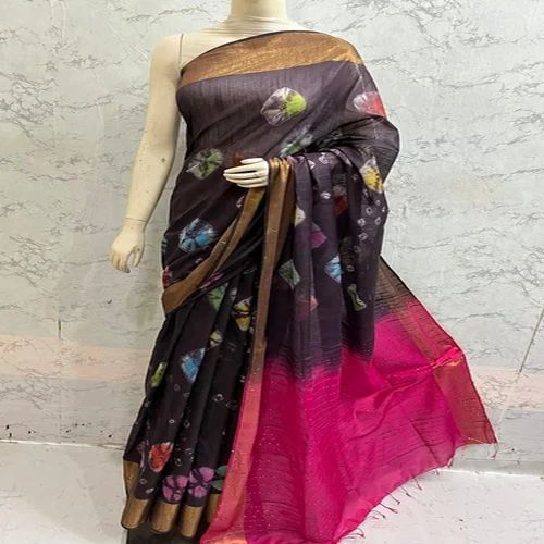 Printed Tie Dye Silk Saree, Age Group : Adults