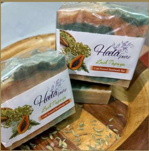 Heela Pure Organic Handmade CP Lush Papaya Soap, Color : Brown