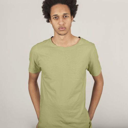 Mens Cotton Plain Regular Size Beige T-shirt GSM, Size S/m/l/xl/xxl
