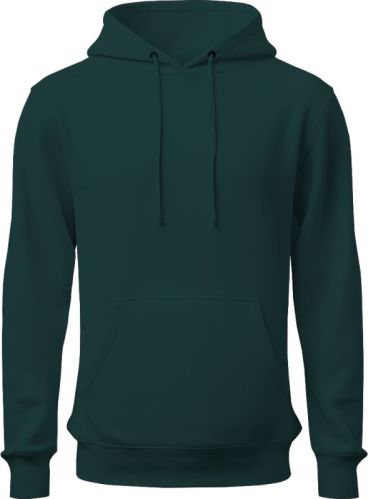 Men's Fleece Plain Botton Green Hoodie With 300 GSM, Size S/m/l/xl