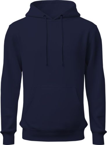 Men's Fleece Plain Nevy Blue Hoodie With 300 GSM, Size S/M/L/XL