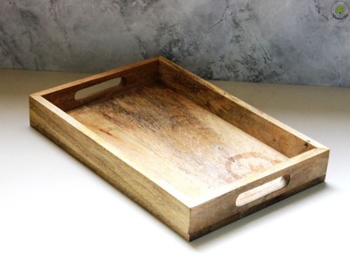 Monsterahut Wood Rectangular Serving Tray For Homes, Hotels, Restaurants