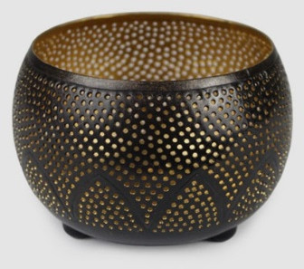 Iron Black Finish Candle Holder