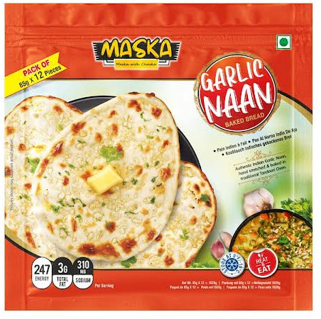 Maska Frozen Tandoori Garlic Naan For Human Consumption