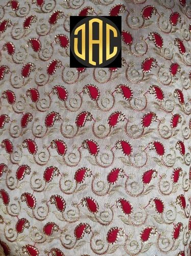JAC Printed Multicolor Silk Dupioni Fabric For Garments