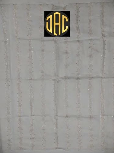 Polyester White Chanderi Dyeable Fabric For Tops/Blouses/Kurtis