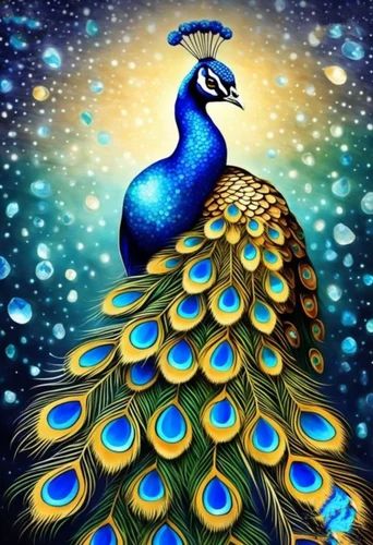 Kolorkraft Printed Peacock Glass Painting For Decorative Wall Decor