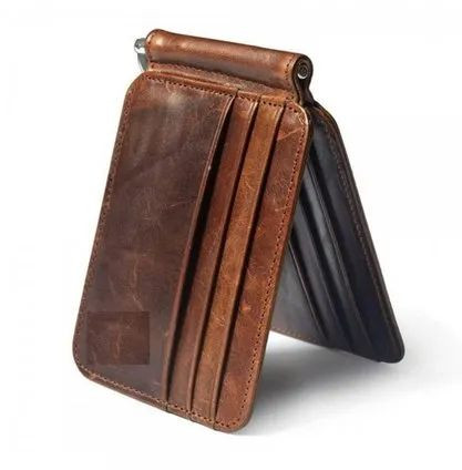 Plain Leather Money Clip, Color : Black, Brown