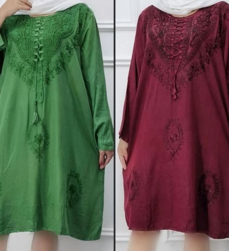 Rayon Round Neck Women's Tunic Free