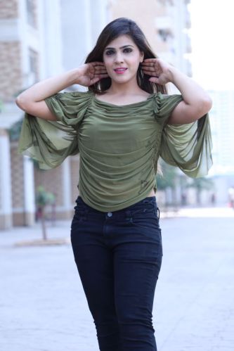 Power Net Ladies Designer Top, Color : Green