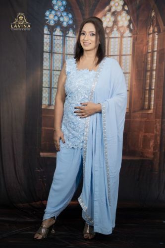 Ladies Short Kurti With Dhoti Pant and Dupatta