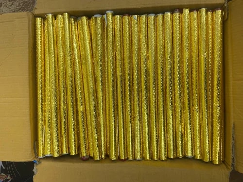 Polished Paraffin Wax Golden Birthday Sparkle Candles