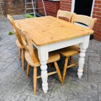 6 Seater Wooden Carved Dining Table Set