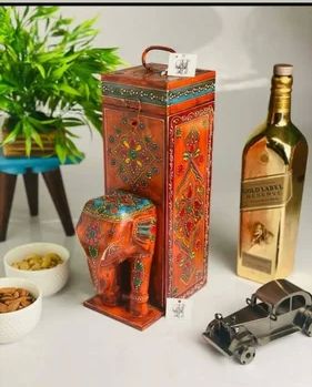 Wooden Elephant Wine Bottle Holder For Home