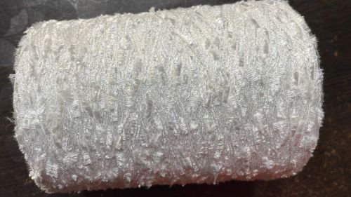 Double Twist Plain Polyester Flag Yarn, Color : White