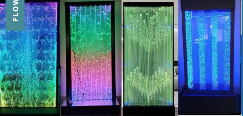 FlowSense LED Coating ACRYLIC BUBBLE WALL FOUNTAIN, Shape : Square