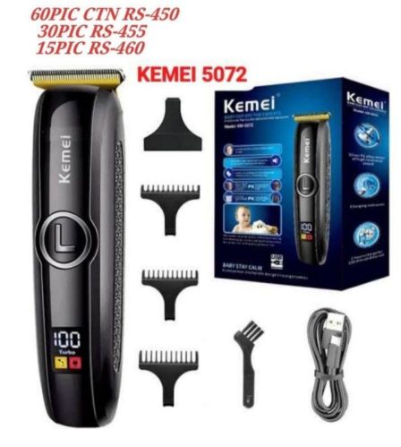 Plastic Kemei 5072 Hair Trimmer, Power Source : Battery