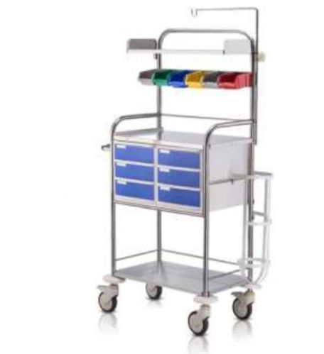 Stainless Steel Crash Cart Trolley For Clinics, Hospitals