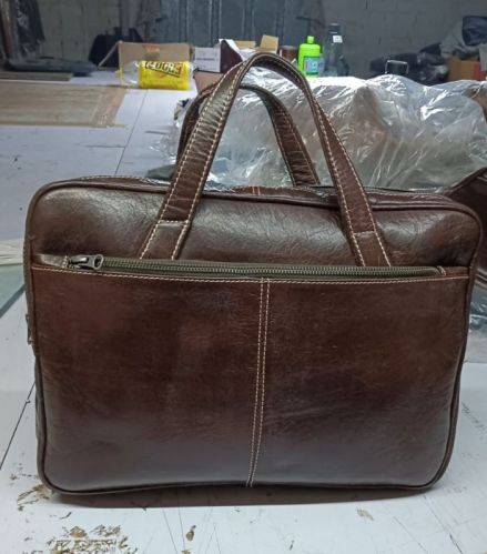 Plain Brown Leather Laptop Bag, Gender : Unisex