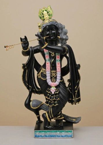 Smag Black Stone Krishna Statue For Home, Temple. Office Etc