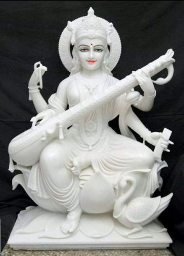 Smag Marble Saraswati Mata Statue For Temple, Office, Home